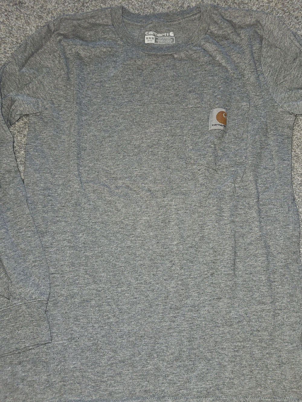 Carhartt Kids' Long-Sleeve Pocket Tee — Gray